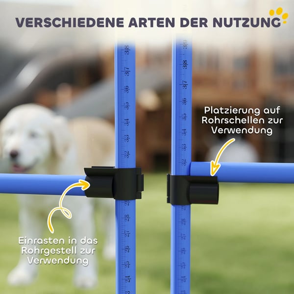 Koiran Agility Esteet Slalom & Hyppy Koulutussetti, Muovi, Sininen, 99x65x94cm