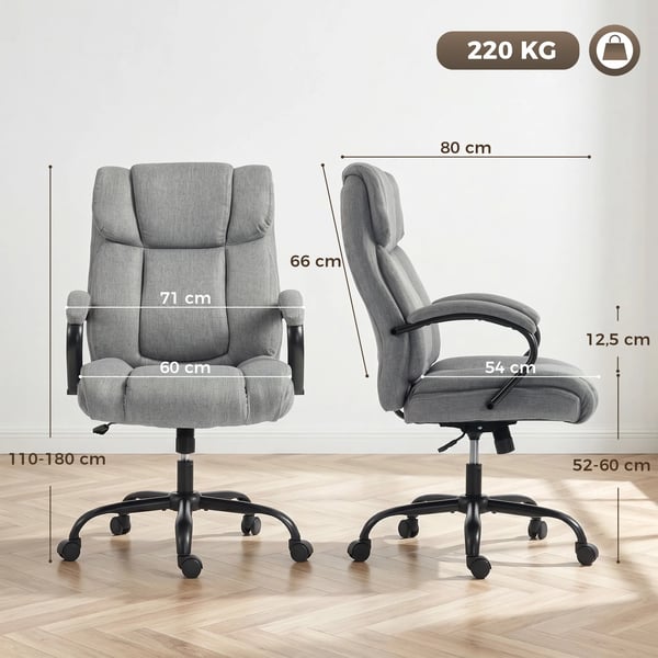 kontorstol skrivebordsstol gamingstol drejestol vippefunktion tykt polstret ergonomisk stol belastning 220 kg