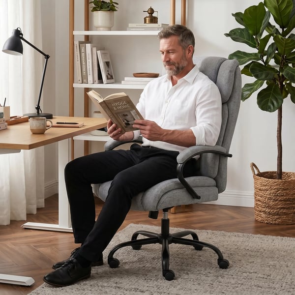 kontorstol skrivebordsstol gamingstol drejestol vippefunktion tykt polstret ergonomisk stol belastning 220 kg