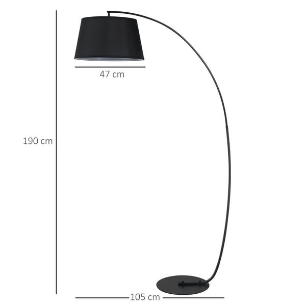 Buclampe Gulvlampe Arc - Moderne Buclampe i metal - Gulvlampe Metal Hør Sort