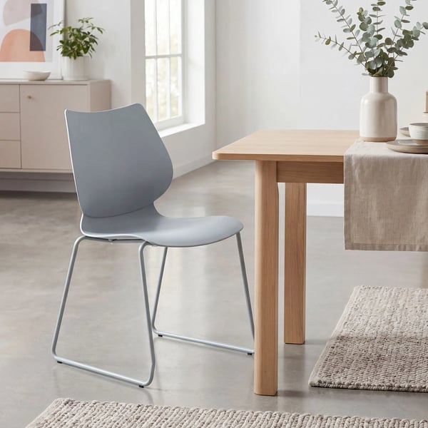 2-pack Houma Besöks- och Konferensstolar - Grå Plast sits, Matt Svart Metallram, Stapelbara (2-pack)