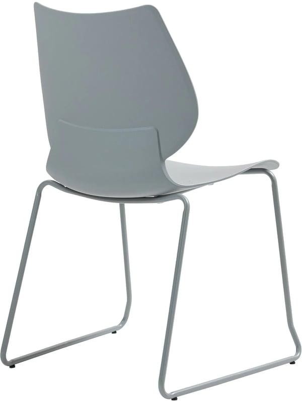 2-pack Houma Besöks- och Konferensstolar - Grå Plast sits, Matt Svart Metallram, Stapelbara (2-pack)