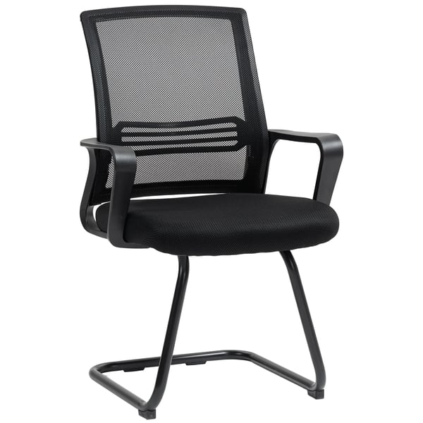 Ergonominen konferenssituoli - hengittävä verkkokangas, metallirunko, musta