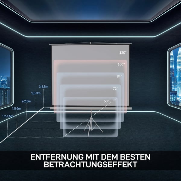 Projektionsdug 100" (203x152cm) 4:3 Format, Hvid Plastik og Metal