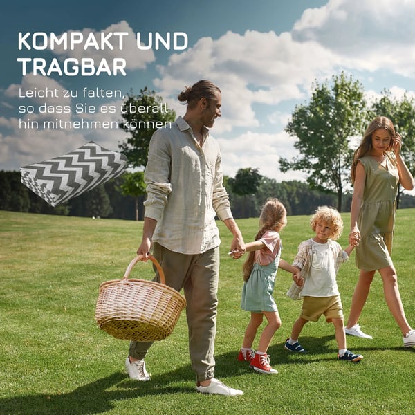 Utomhusmatta 121x182cm, Ljusgrå+Vit, PP Plast, Vattentät, Dubbelsidig för Balkong/Terrass