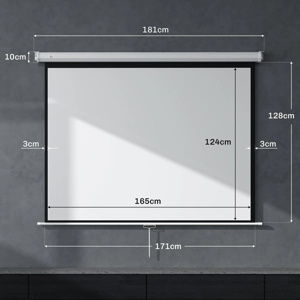 projektor-lærred 171 x 128 cm 84 tommer 4:3 HD 4K projektionslærred plast, metal hjemmebiograf