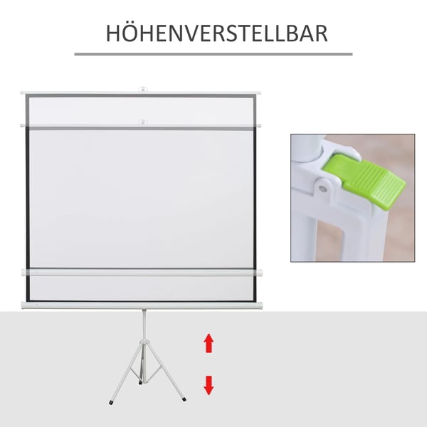 Projektionsdug 100" (203x152cm) 4:3 Format, Hvid Plastik og Metal