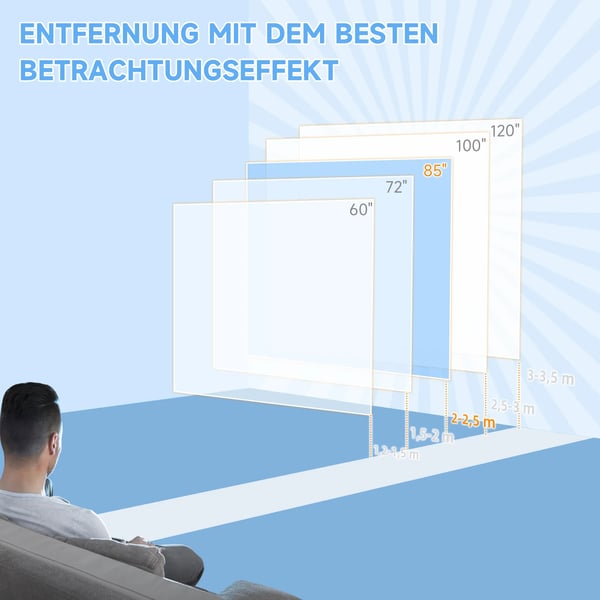 projektionsdug 152 x 152 cm 85 tommer 1:1 HD 4K projektionsdug til hjemmebiograf og kontorpræsentationer