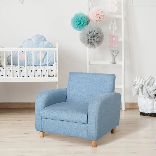 Brnesofa i bl og tr, bld, 49x45x44,5cm