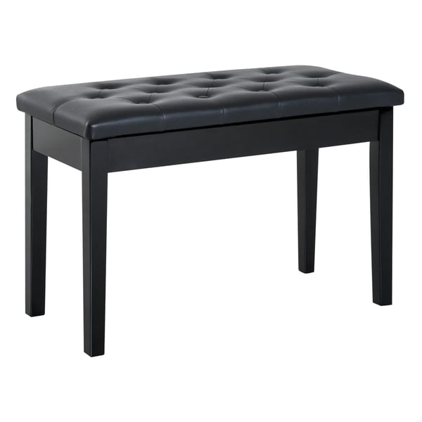 piano jakkara piano penkki perinteinen maalaistyylinen kosmeettinen jakkara säilytystila kumipuu nahkajäljitelmä musta 76 x 36 x 50 cm
