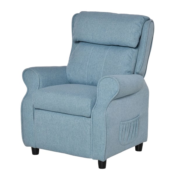 Børnesofa med justerbar ryglæn og fodstøtte, Blå, Stof, 58x53x70cm Børnesofa med justerbar ryglæn og fodstøtte, Blå, Stof, 58x53x70cm