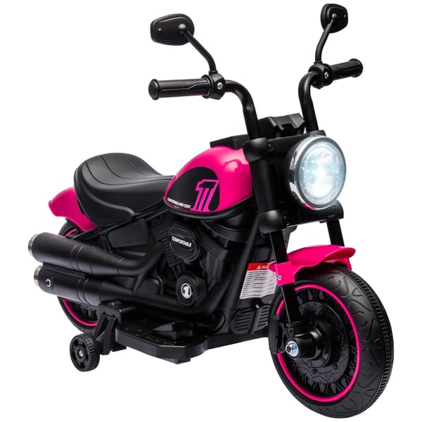 Børne Elmotorcykel, Børnekøretøj, Rosa/Sort, 1,5-3 km/t, 18+ mdr