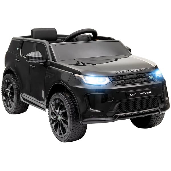 12V sähköauton Land Rover Discovery Sport lapsille, musta, kaukosäätimellä, musiikilla, LED-valoilla, USB/MP3, 3-6v