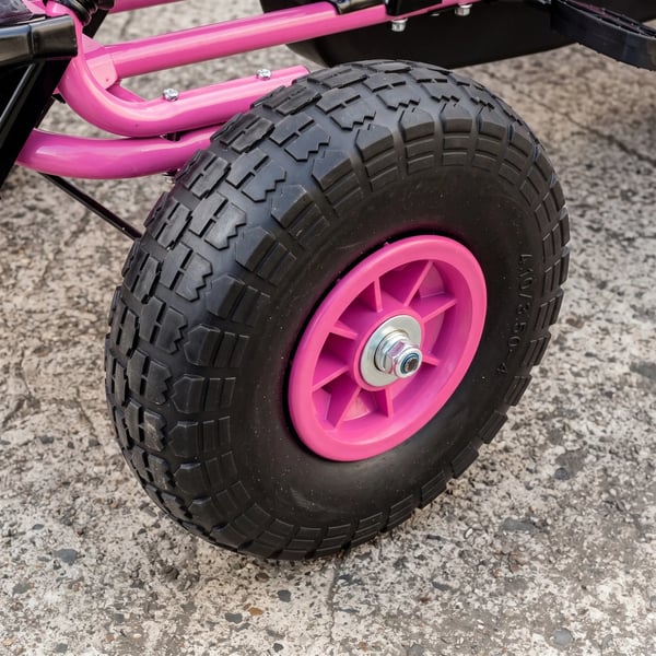 Pedal Gokart til Børn - Lyserød Plastik/Stål - Justerbar, EVA-hjul, Bremse - 3-8 år