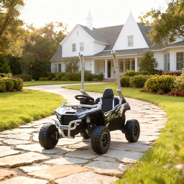 Kawasaki Teryx KRX 1000 El-ATV til Børn, Fjernbetjening, LED, Musik, Grå Kunststoff