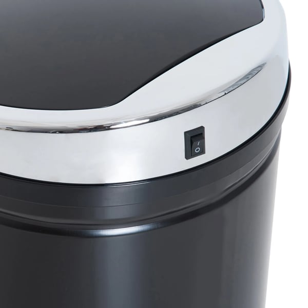 automatisk soptunna med sensor 42L, rostfritt stål, svart