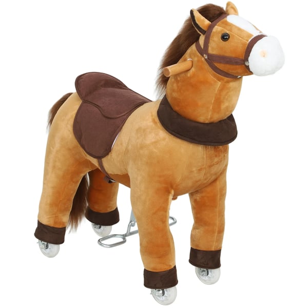 Ridhäst för barn, kaffebrun polyester