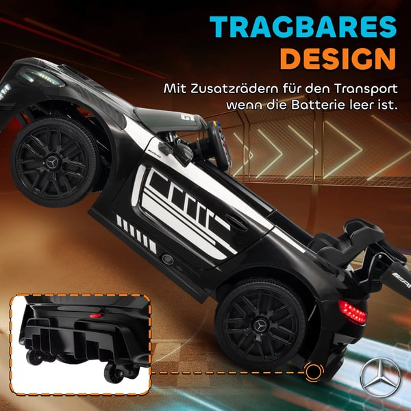Mercedes Elbil fr barn, Svart - Licensierad 12V elbil med LED, musik, 2.4G fjrrkontroll, 3-8 r