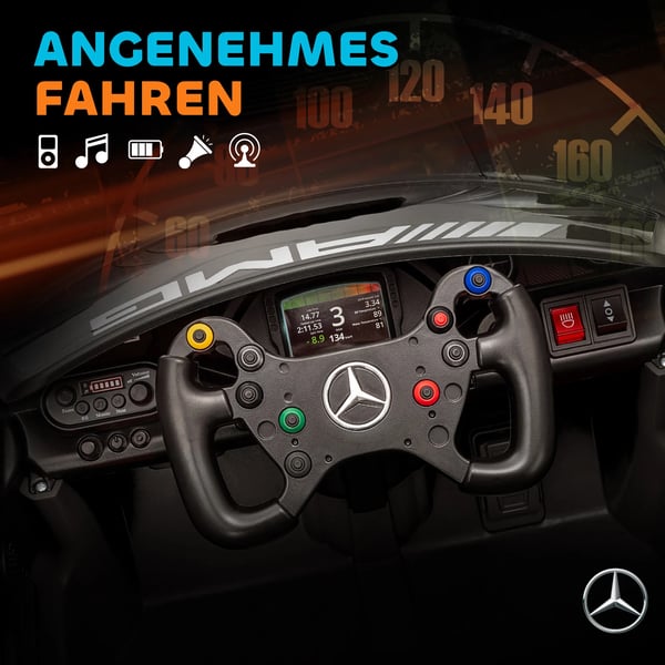 Mercedes Elbil fr barn, Svart - Licensierad 12V elbil med LED, musik, 2.4G fjrrkontroll, 3-8 r