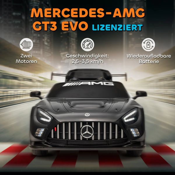 Mercedes Elbil fr barn, Svart - Licensierad 12V elbil med LED, musik, 2.4G fjrrkontroll, 3-8 r