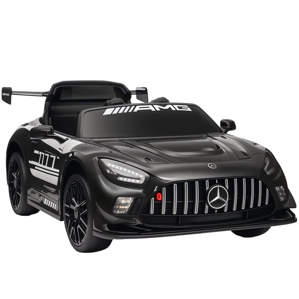 Mercedes Sähköauto Lapsille - 12V Akku, LED, Musiikki, Musta (3-8v)