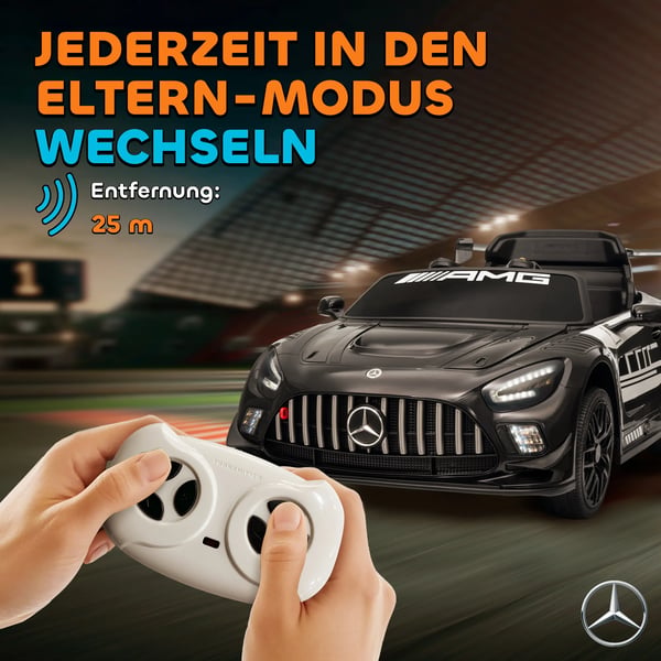 Mercedes Elbil fr barn, Svart - Licensierad 12V elbil med LED, musik, 2.4G fjrrkontroll, 3-8 r