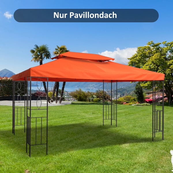 Reservedel Tag til Pavillon 3x4m Polyester Rustrød 180g/m²