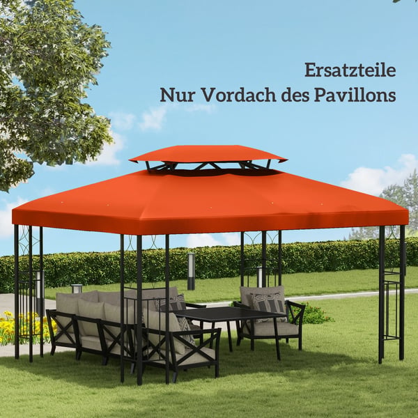 Reservedel Tag til Pavillon 3x4m Polyester Rustrød 180g/m²