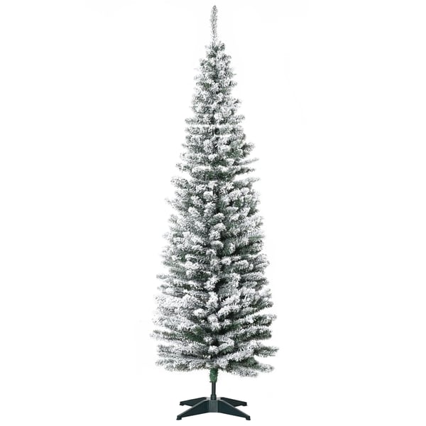 Lumipeitteinen Tekojoulukuusi, 180 cm, 390 oksakärkeä, Vihreä/Valkoinen, Metallijalusta