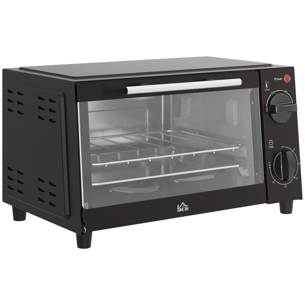 Mini-uuni 9L, ruostumaton teräs, musta, säädettävä lämpötila 100-230°C, 60 min ajastin, 750W