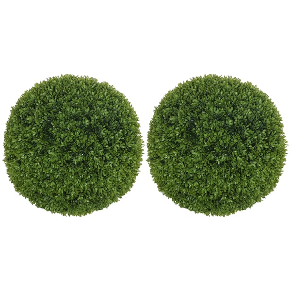 Set med 2 konstgjorda buxbomskulor 40 cm - Grön Konstplast