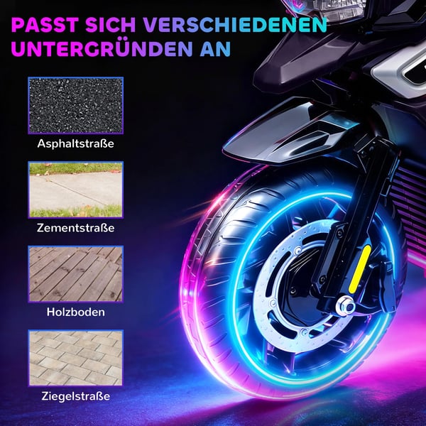 Barn Elmotorcykel Svart Plast/Metall - 18-36 månader, 2.4 km/h, Musik, Stödhjul