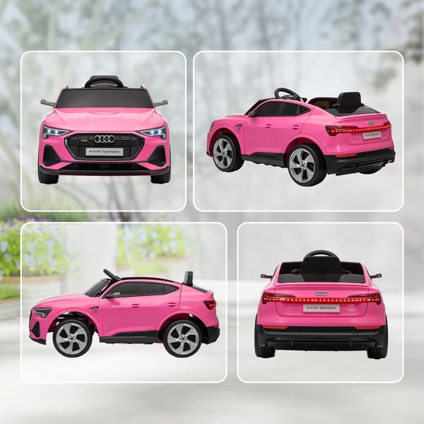 Elektrisk Børnebil Audi E-tron Pink 12V Elbil m. Fjernbetjening 3-5 År