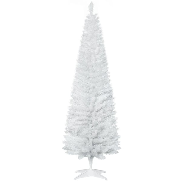 Kunstigt juletræ, 390 grene, Hvid, Ø 55 x H 180 cm