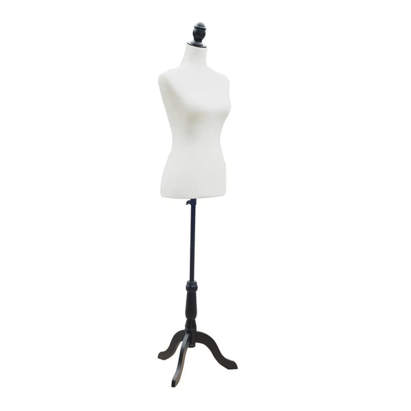 mannequin-torso, skræddergigt, udstillingsdukke, skum, træ, metal, hvid