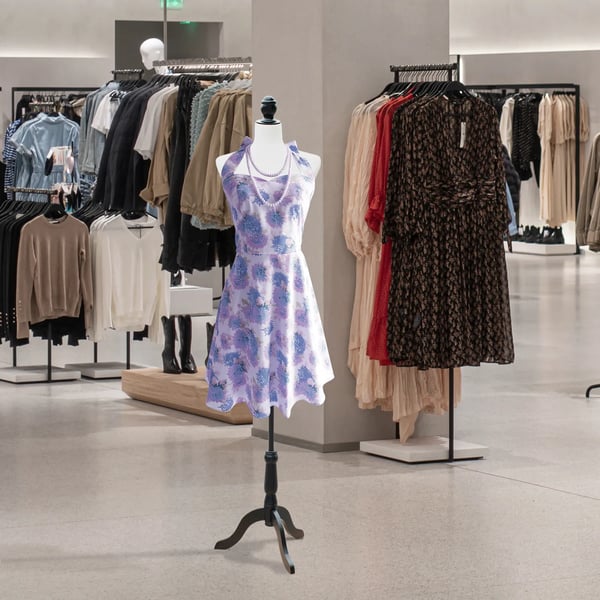 mannequin-torso, skræddergigt, udstillingsdukke, skum, træ, metal, hvid