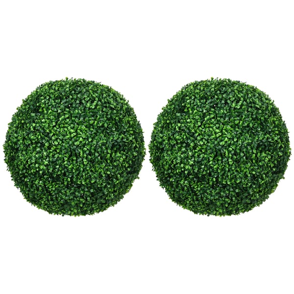 Konstgjord Buxbomskula 50cm - Set med 2 gröna plastkulor för inomhus/utomhusbruk
