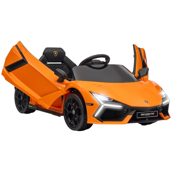 Lamborghini Revuelto 12V Elbil til Børn – Orange Licenseret Legetøjsbil med Fjernbetjening, Musik & Lys
