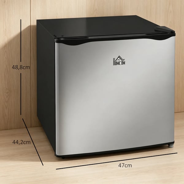 Minifrys, 35 L, Silver, Kompakt Frysskåp (Stål/Plast) för Hem och Kontor, -14 till -24°C