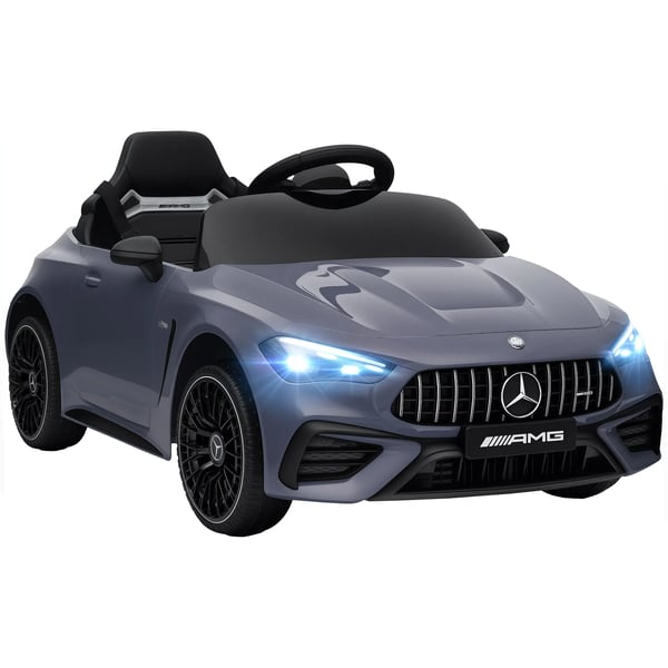 Elbil för barn, Mercedes-design, 12V, fjärrkontroll, LED, musik, grå