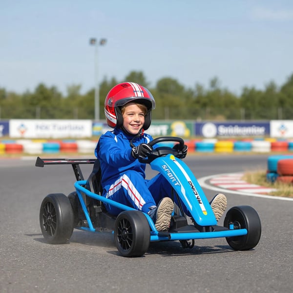 24V Elektrisk Gokart til børn med driftingfunktion, Blå