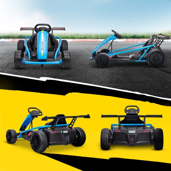 24V Elektrisk Gokart til børn med driftingfunktion, Blå