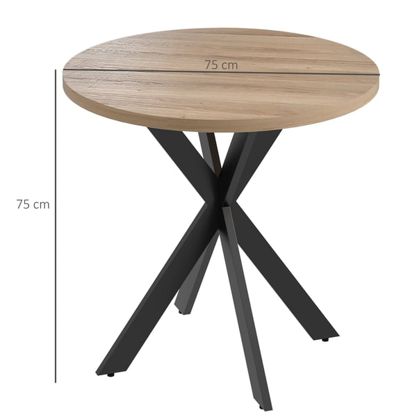 Ruokapöytä 75 x 75 cm pyöreä keittiönpöytä 2-4 hengelle moderni ruokailutilan pöytä hämähäkkijalalla ruskea