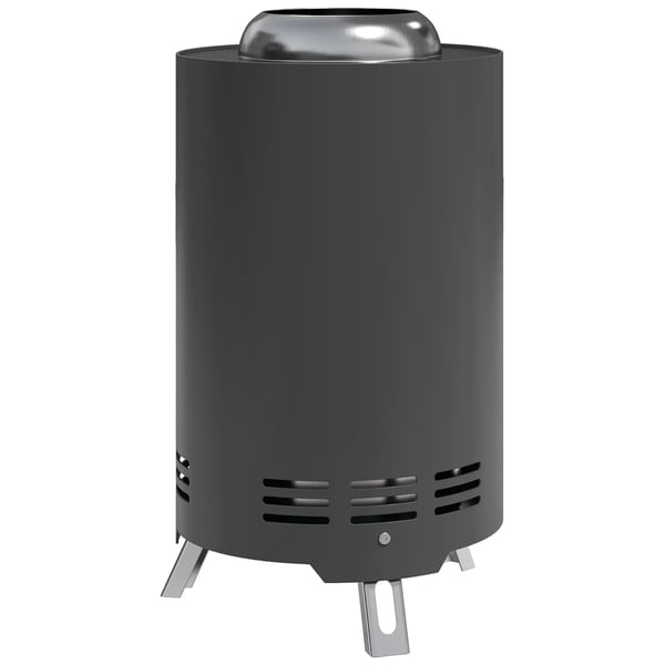 Bålsted Grill i Rustfrit Stål, Røget, Ø16x25cm, Grå - Perfekt til Have, Balkon & Terrasse
