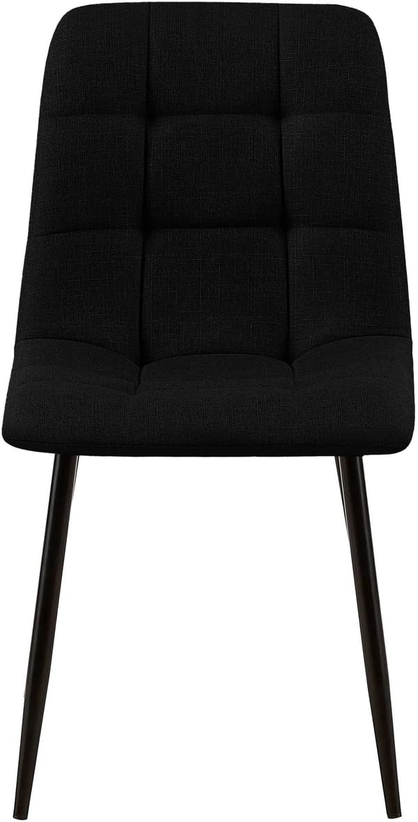 Tilde tygmatstol - Svart metallram - Bekväm sittplats med quiltad detalj