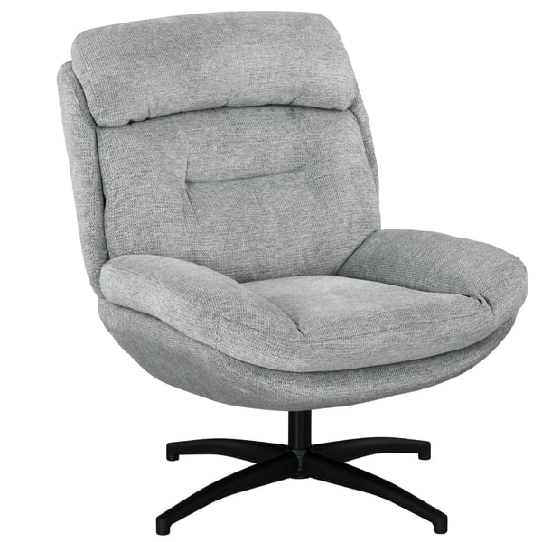 Drejestol, Chenille Loungestol, Vandafvisende, Polstret, 360 Rotation, Grå, Polyester