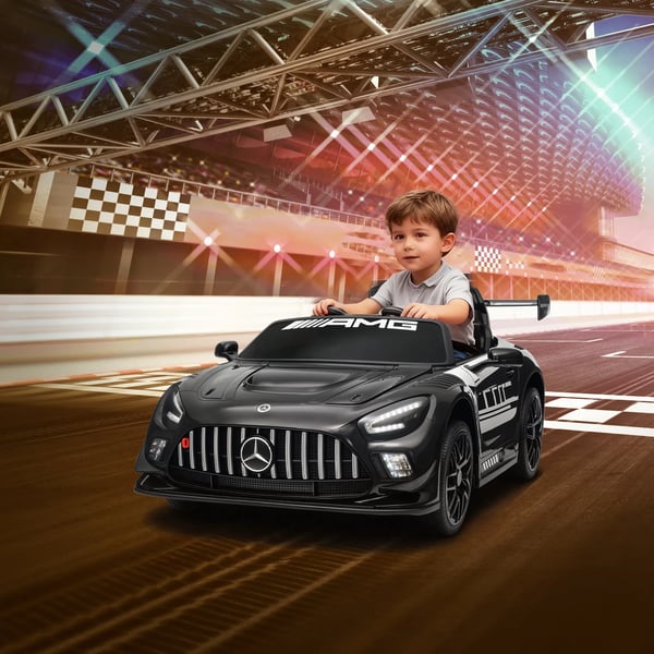 Mercedes Elbil fr barn, Svart - Licensierad 12V elbil med LED, musik, 2.4G fjrrkontroll, 3-8 r
