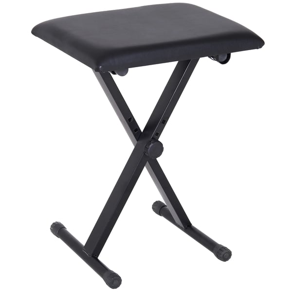 højdejusterbar klaverbænk - foldbar, metal, kunstlæder, skum, sort