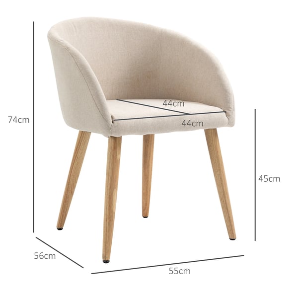 2-pack matstolar, beige, metallram, naturträben, linneliknande tyg, ergonomisk design