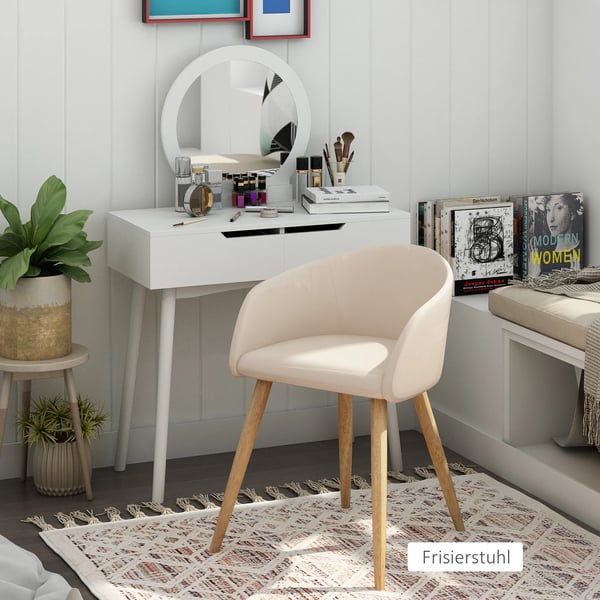 2-pack matstolar, beige, metallram, naturträben, linneliknande tyg, ergonomisk design